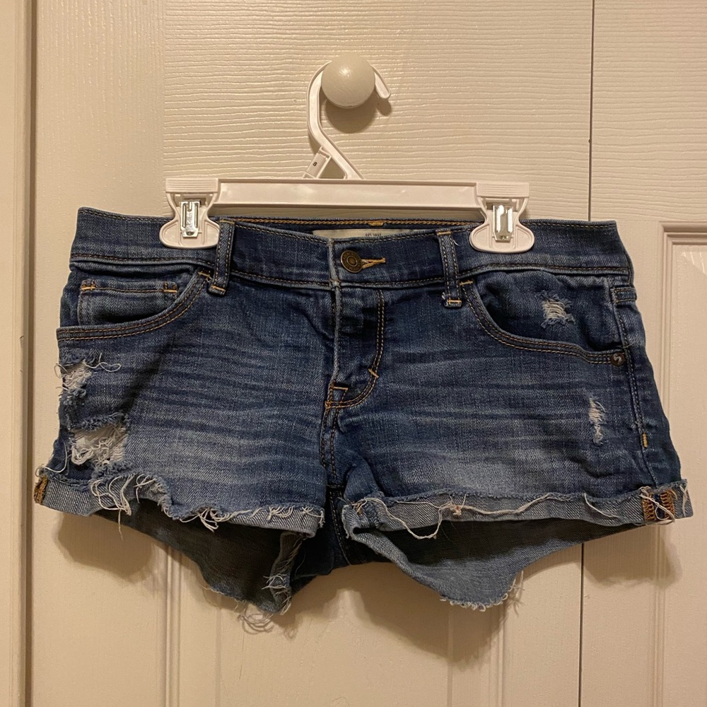 Abercombie & Fitch low rise jean shorts